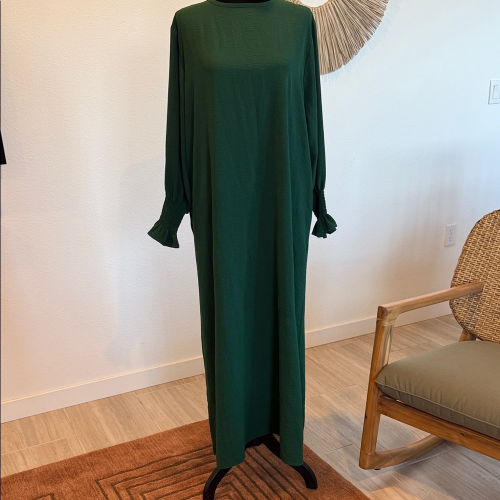 Chic Long Sleeve Green Maxi Dress - Picture 5 of 11